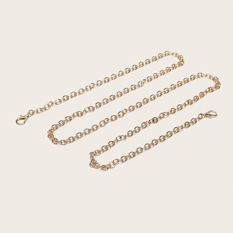 Gold Clear Purse Transparent Beach Bag with Removable Chain_3