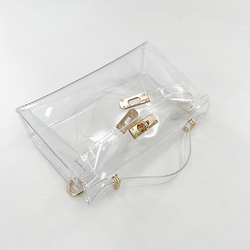 Gold_clear_jelly_satchel_bag_top_handle_transparent_lock_summer_purse_2