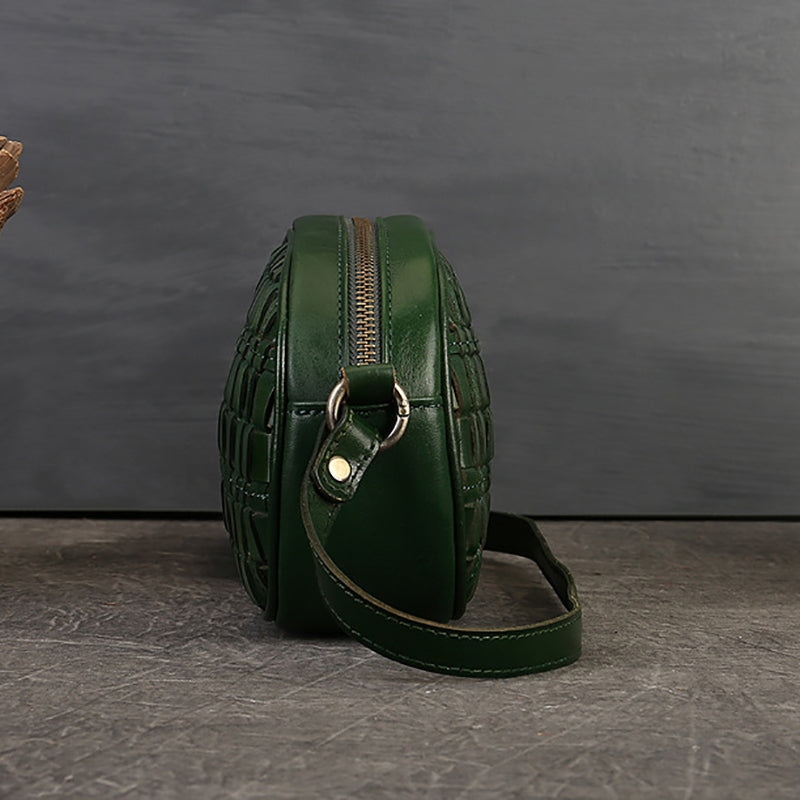 Green_Genuine_Leather_Ellipse_Woven_Bag_Mini_Crossbody_Bags_PRUSES_3