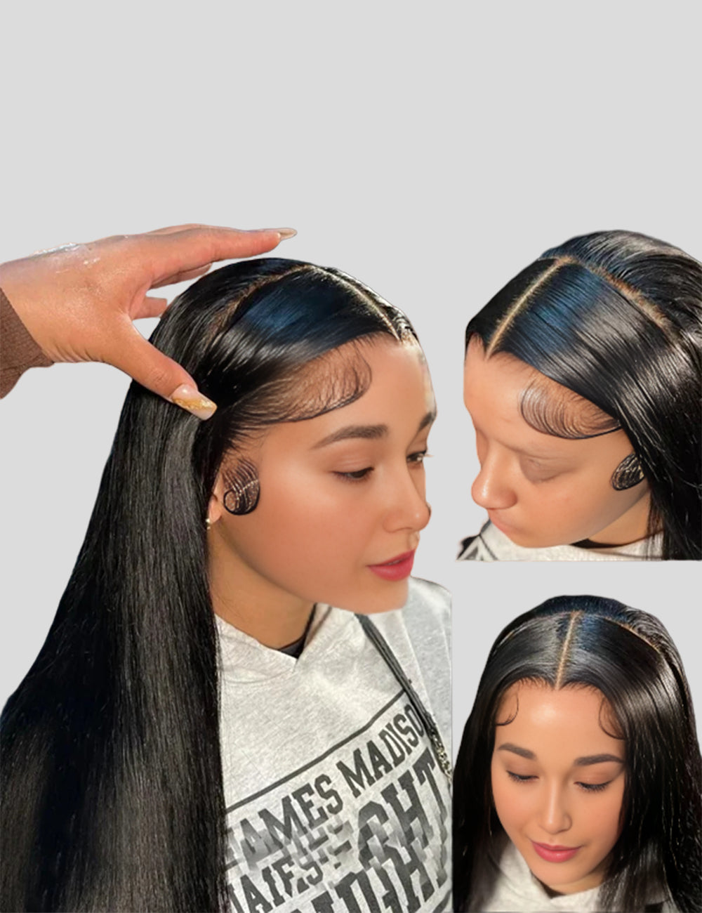 【HD Invisible Lace】Glueless Lace Frontal Wig Straight Human Hair Wig Undetectable HD Lace Wig Pre-plucked Hairline-2