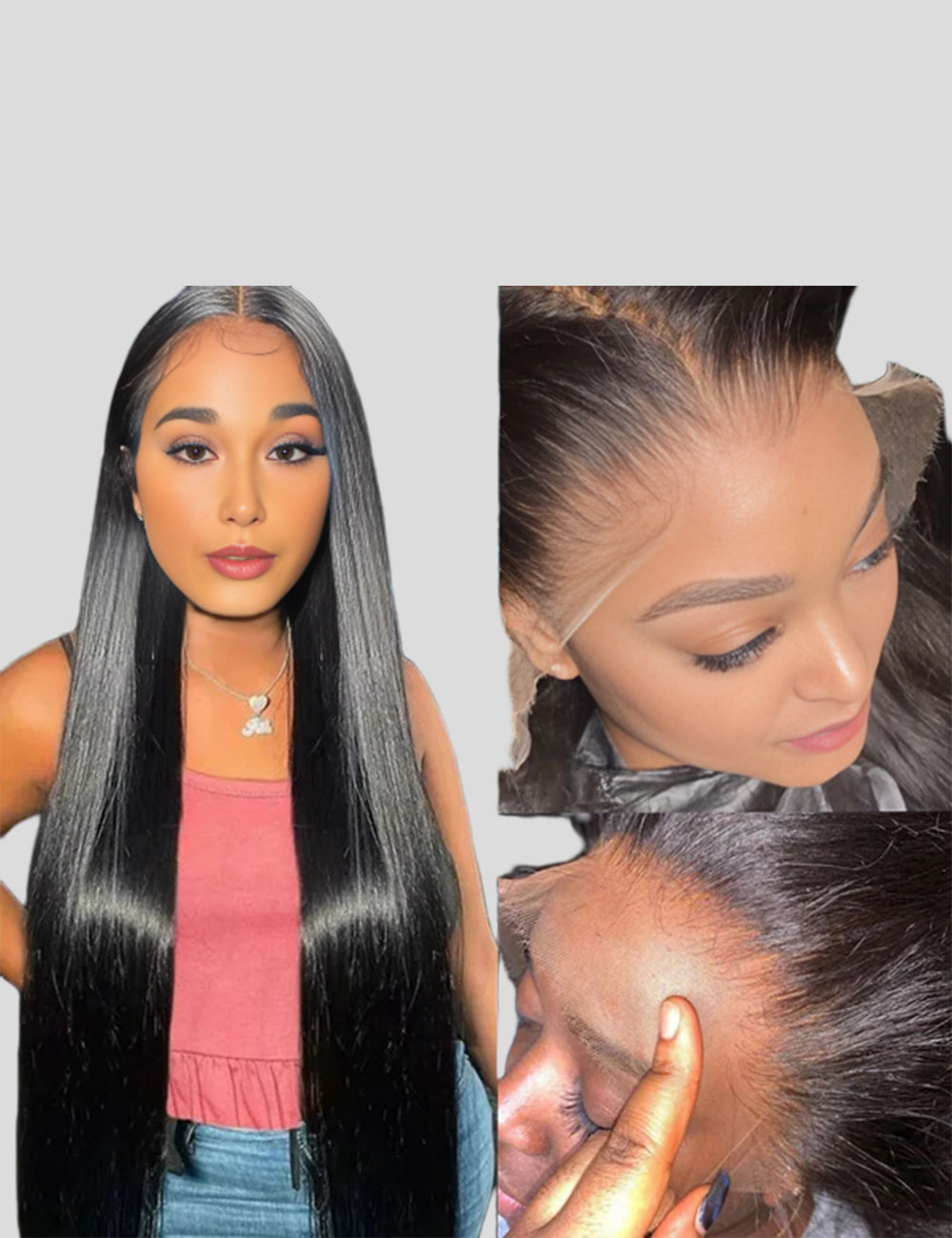 【HD Invisible Lace】Glueless Lace Frontal Wig Straight Human Hair Wig Undetectable HD Lace Wig Pre-plucked Hairline