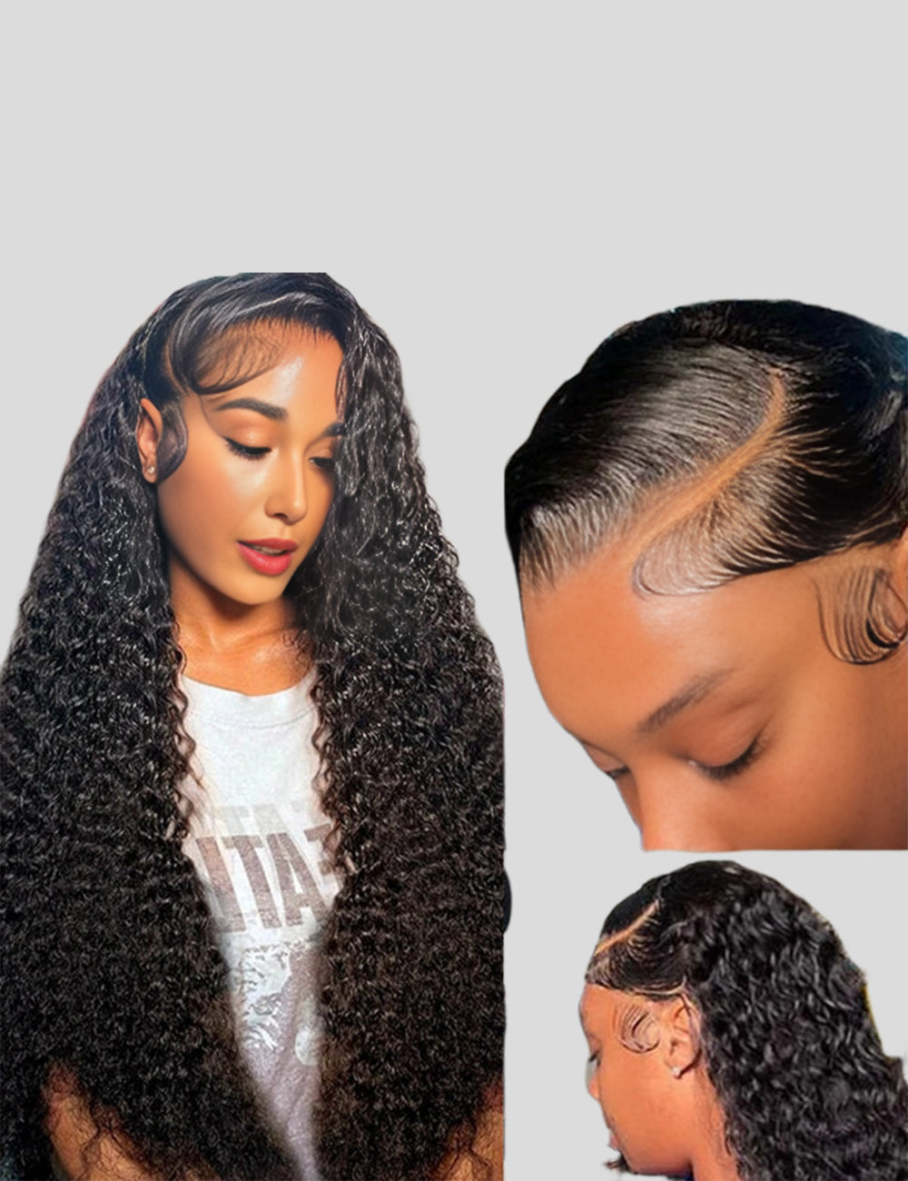 【HD Invisible Lace】Long Deep Wave 13*6 HD Lace Frontal Wig Hair 180% Density Glueless Wigs With Baby Hair-2