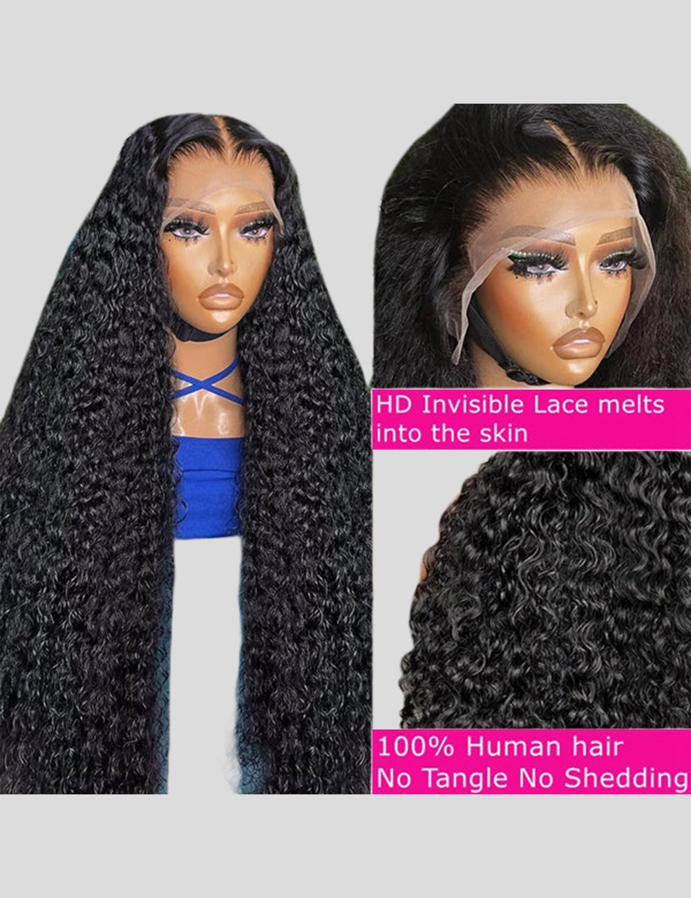 【HD Invisible Lace】Long Deep Wave 13*6 HD Lace Frontal Wig Hair 180% Density Glueless Wigs With Baby Hair-7
