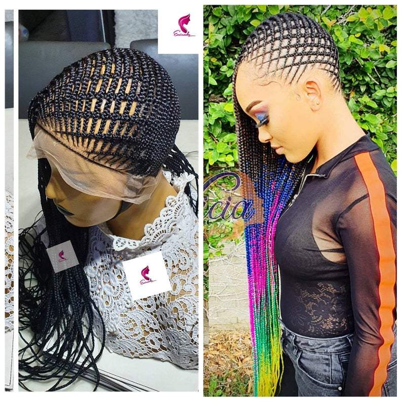 Hot Sales 100% Hand-Braided Full Lace Lemonade Cornrow Box Braided Wig