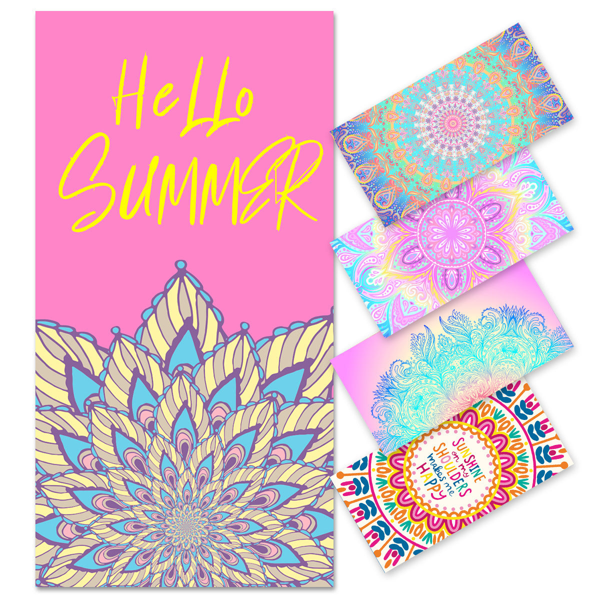 Hello Summer Double-faced Fleece Quick-drying Beach Towel | PRUSES-3