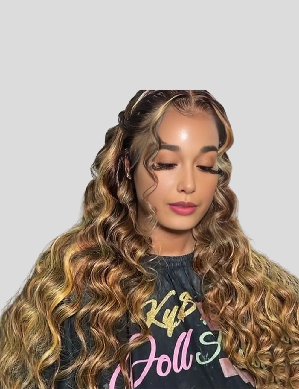 Highlight Honey Blonde Human Hair Wigs For Sell 30 Inch Loose Deep Wave Wigs 4x4 Lace Closure Wigs-1