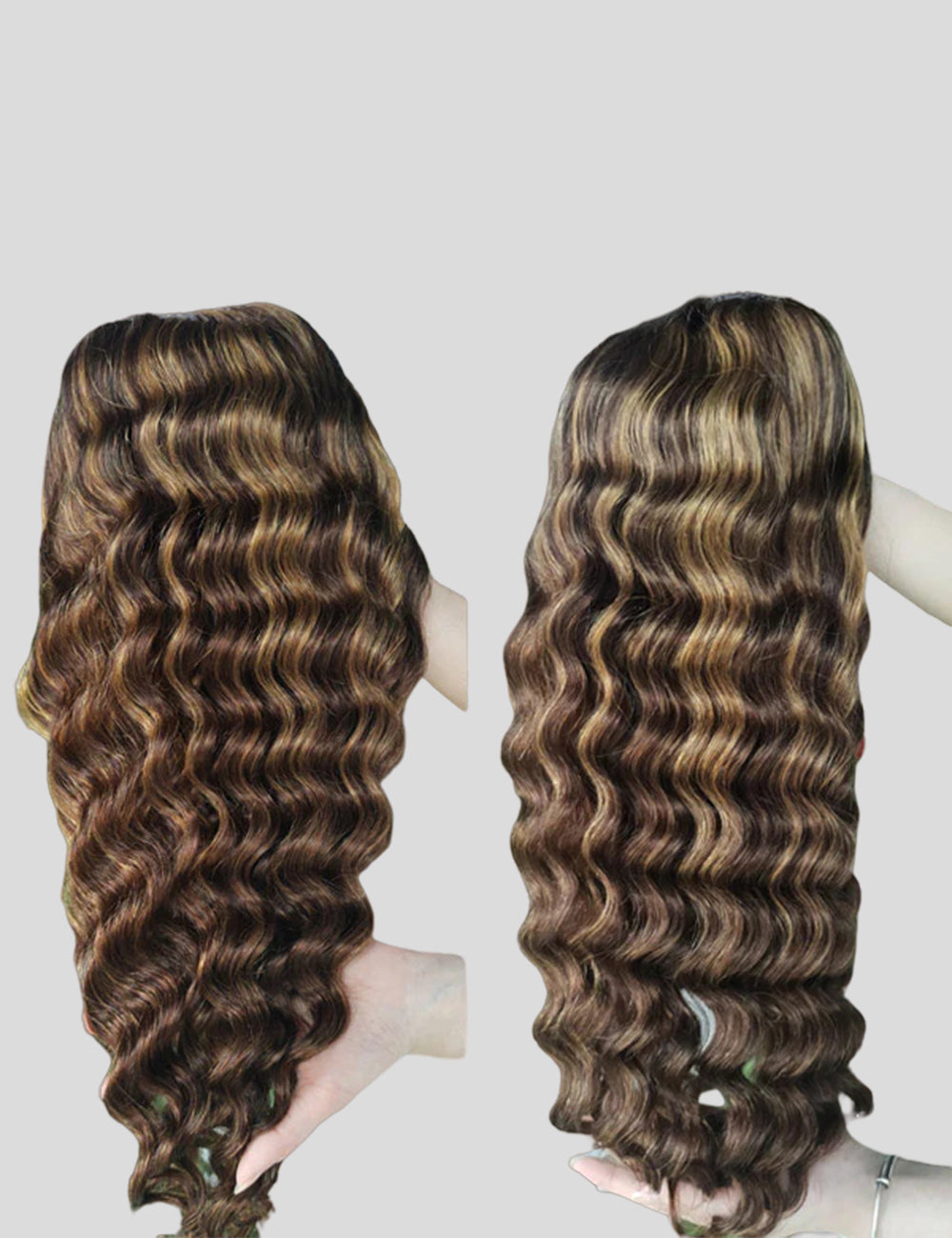 Highlight Honey Blonde Human Hair Wigs For Sell 30 Inch Loose Deep Wave Wigs 4x4 Lace Closure Wigs-4