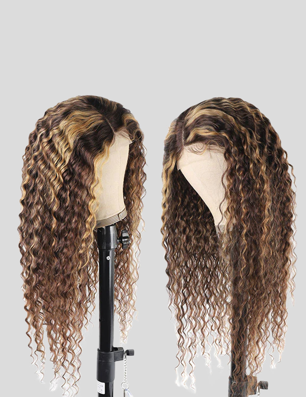 Honey Blonde Deep Wave Wig P4/27 Highlight Lace Front Wigs Peruvian Human Hair Wigs 30 Inch-5