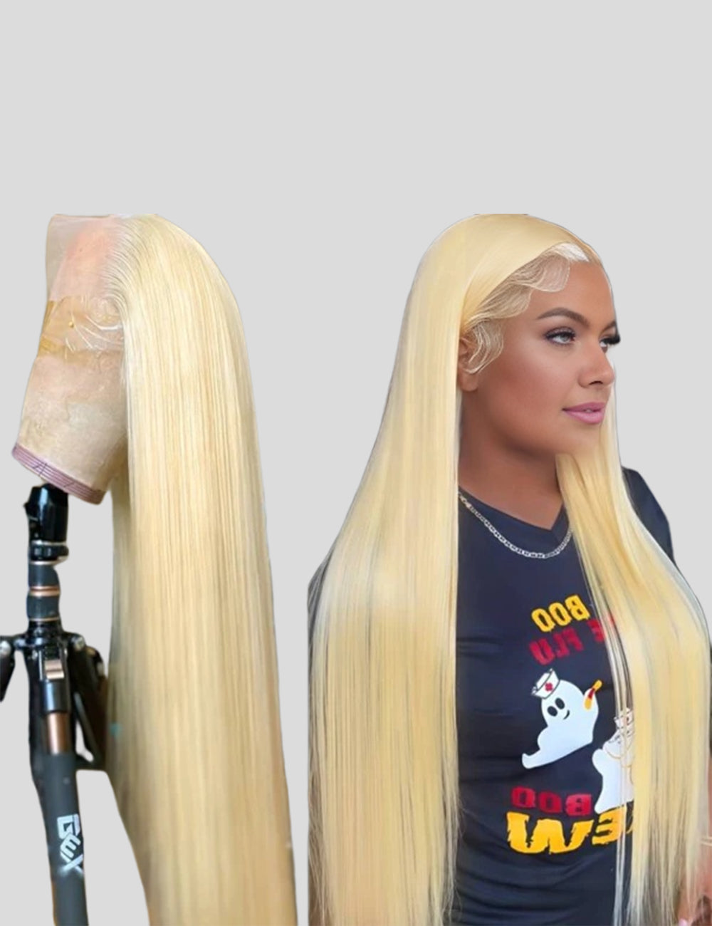 Honey Blonde Wig Straight Hair Wigs HD Transparent 13x4 Lace Front Wigs 613 Long Human Hair Wig 40 Inch-1