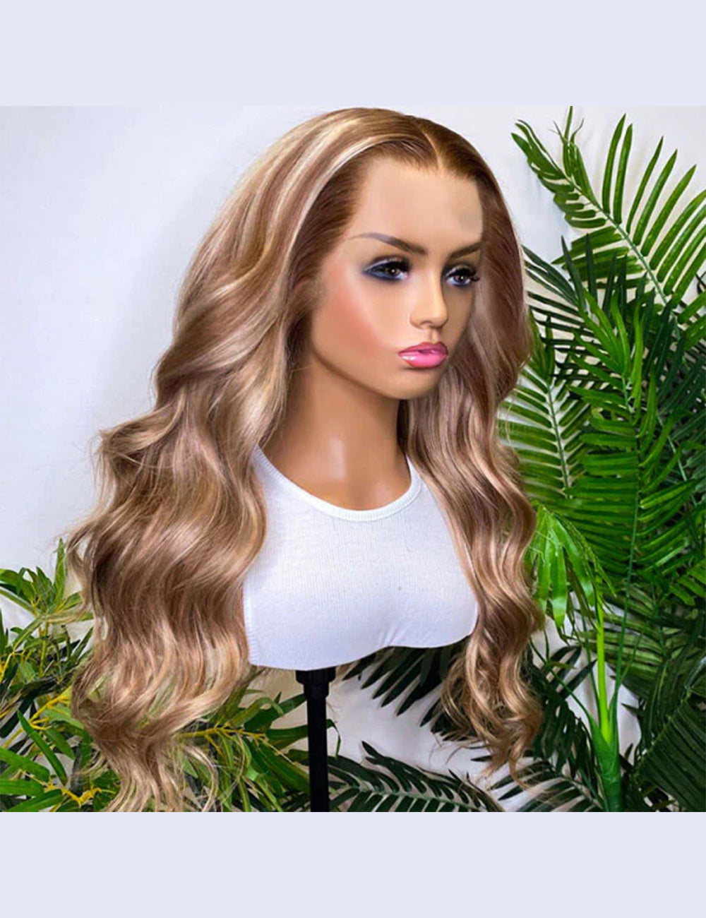 Invisible Knots Brown With Blonde Highlights P4/613 Colored Wigs Body Wave Glueless Pre Cut Wigs-7