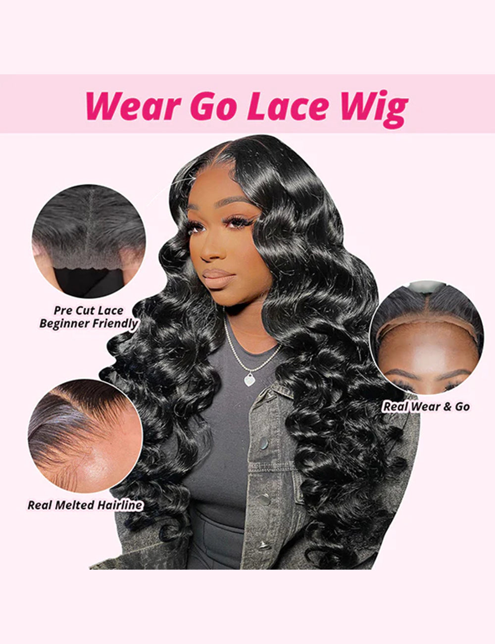 Invisible Knots HD Lace Glueless Human Hair Wigs Loose Deep Wave Wig Wear And Go Pre Cut Wigs-3
