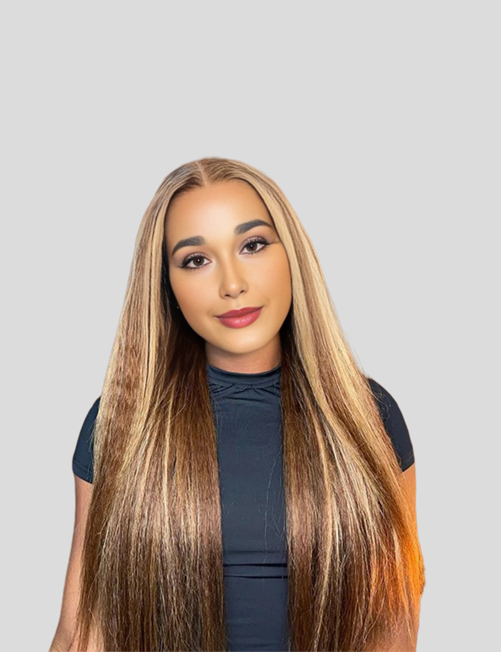 Invisible Knots Highlighted Honey Blonde Wigs Glueless Kinky Straight 5x5 Lace Closure Wig Pre Cut Wigs-1