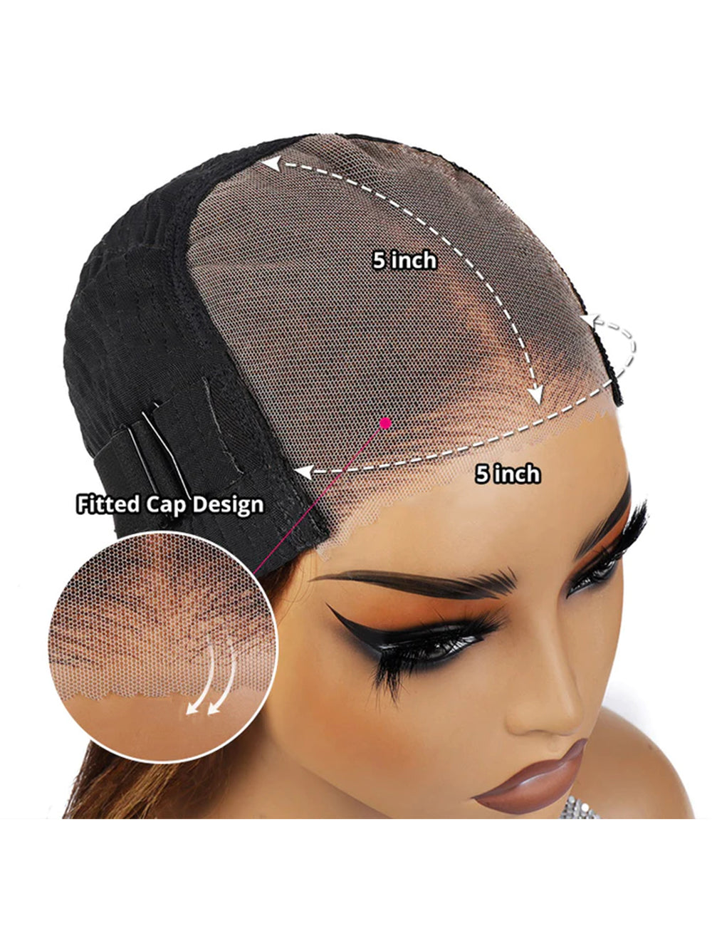 Invisible Knots Highlighted Honey Blonde Wigs Glueless Kinky Straight 5x5 Lace Closure Wig Pre Cut Wigs-4