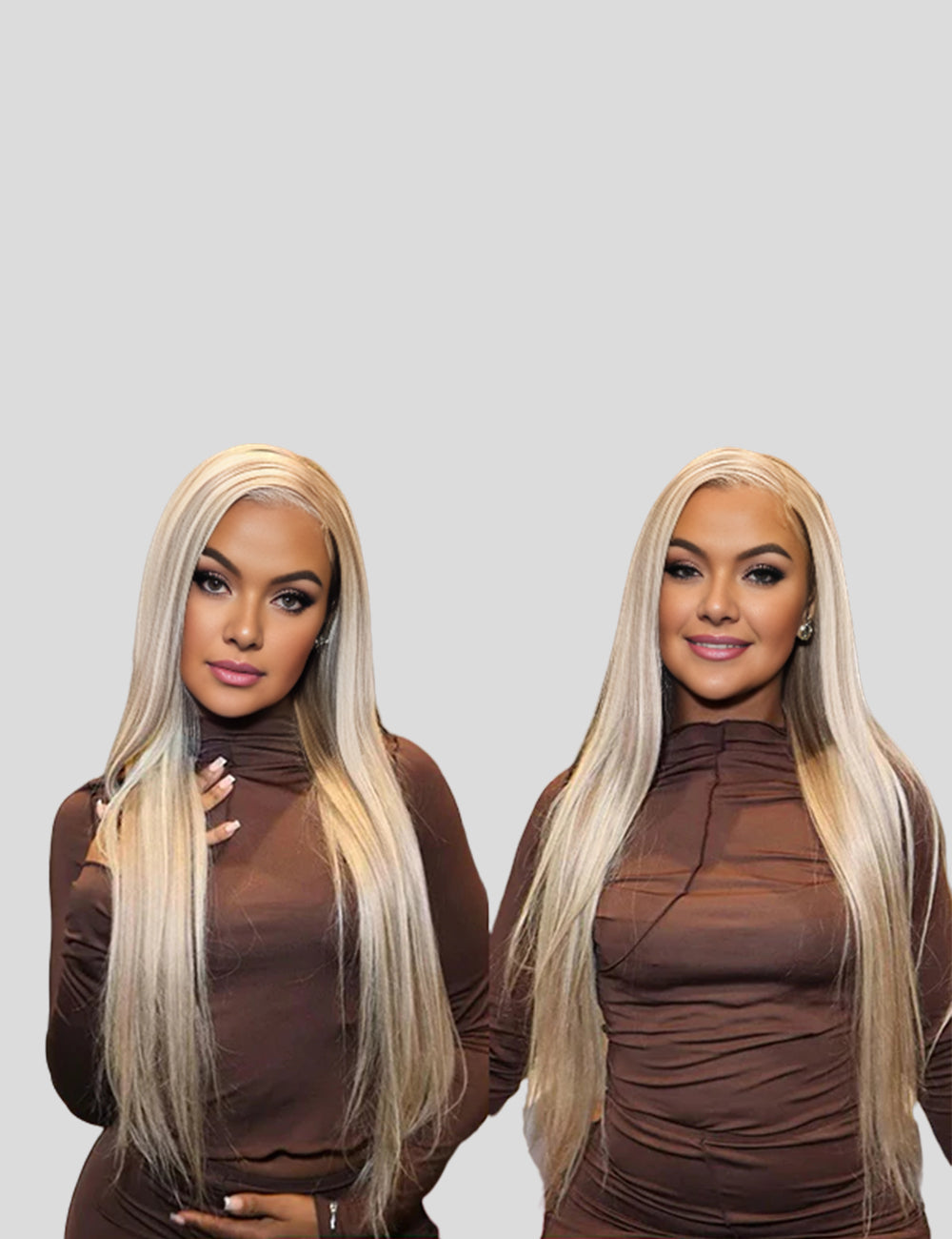 Invisible Knots P10/613 Blonde With Brown Highlights Straight HD Lace Wear Go Human Hair Wigs-3