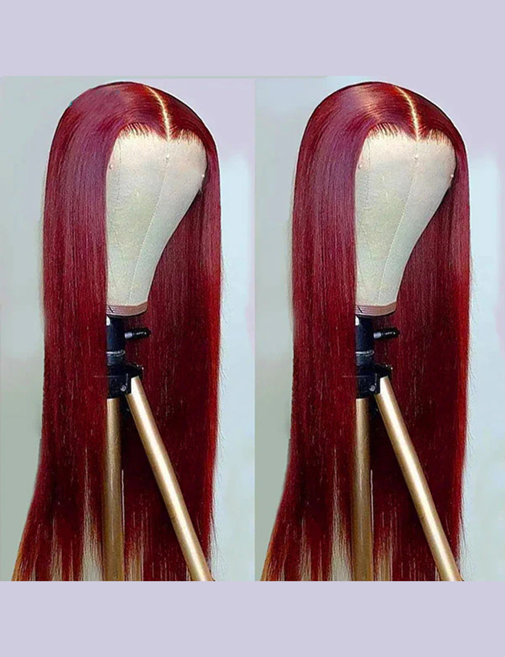 Invisible Knots Pre Cut Wear Go Glueless 99J Straight Wig HD Lace Human Hair Wigs-6