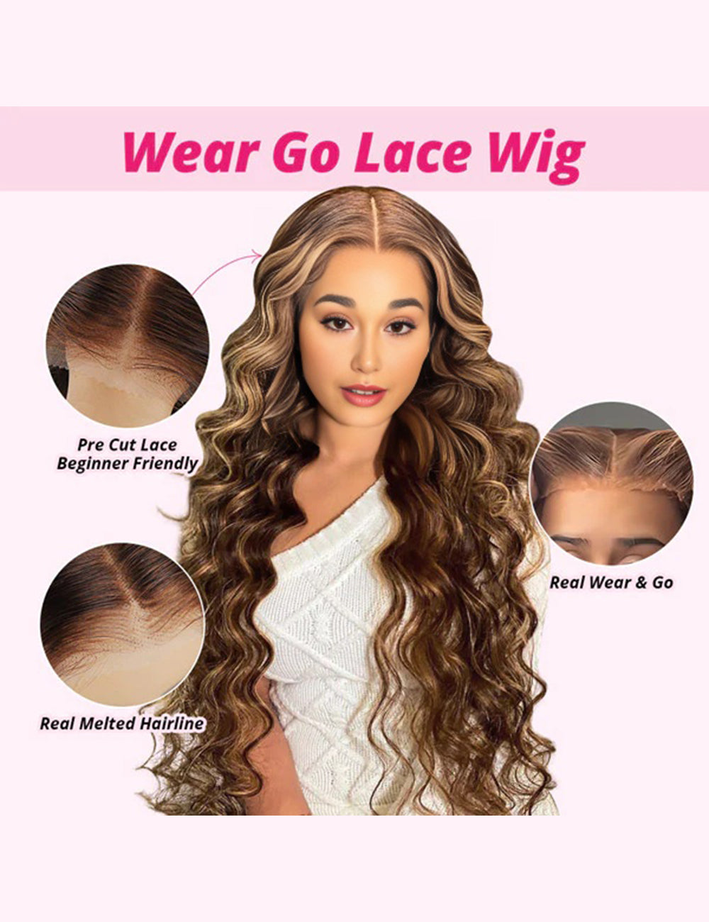 Invisible Knots Wear Go Glueless P4/27 Loose Deep Wave Wigs 13x4 Lace Frontal Wig Pre Cut Wigs-2