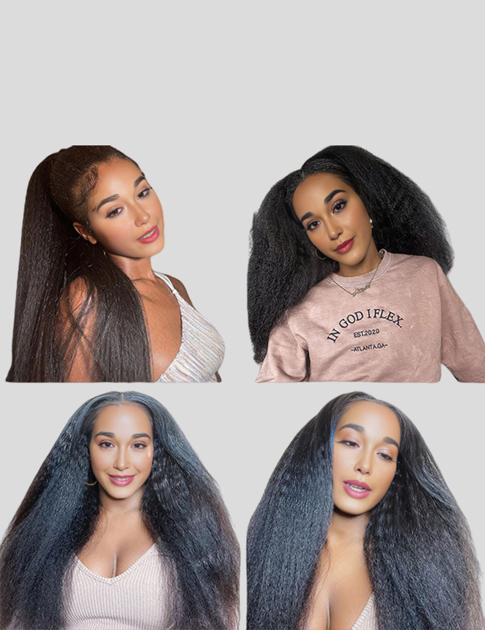 Kinky Straight Wig HD Lace Frontal Wigs Yaki Human Hair Wig 13x4 Lace Front Wigs 250 Density Wig-17