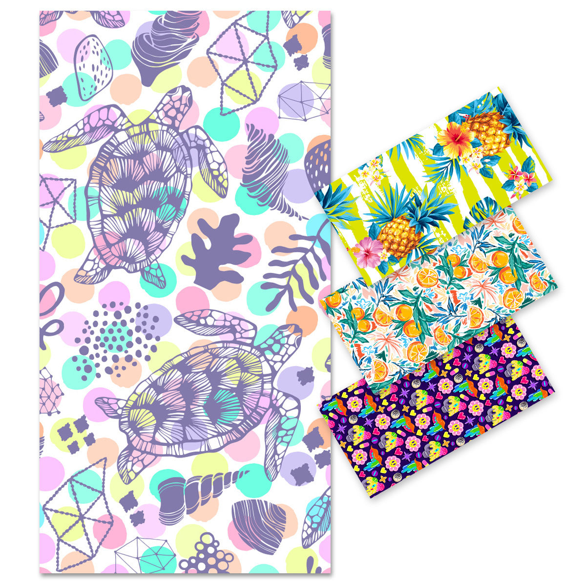 Lilac Turtle Print Beach Towel | PRUSES-4