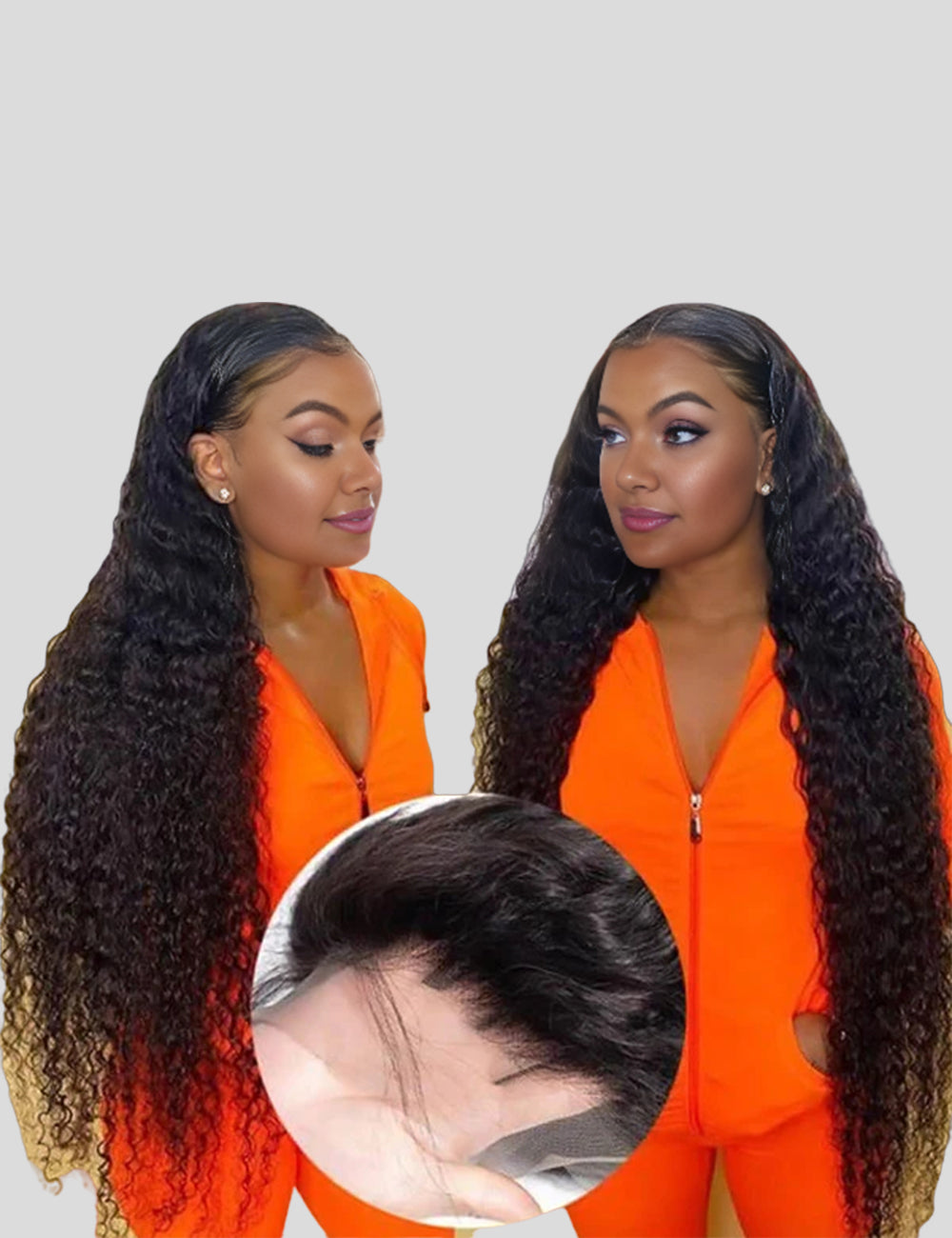 Long 3D Undetectable 32" 34" 36" 38" 40" Glueless Human Hair Wigs, 180% Density 13x4 Straight Body Wave Loose Deep Wave Curly Lace Front Wig-15