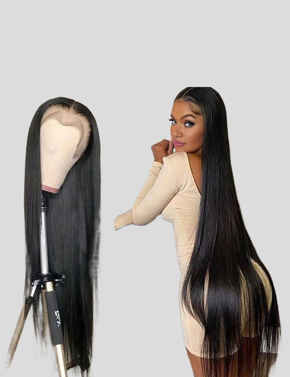 Long 3D Undetectable 32" 34" 36" 38" 40" Glueless Human Hair Wigs, 180% Density 13x4 Straight Body Wave Loose Deep Wave Curly Lace Front Wig-16