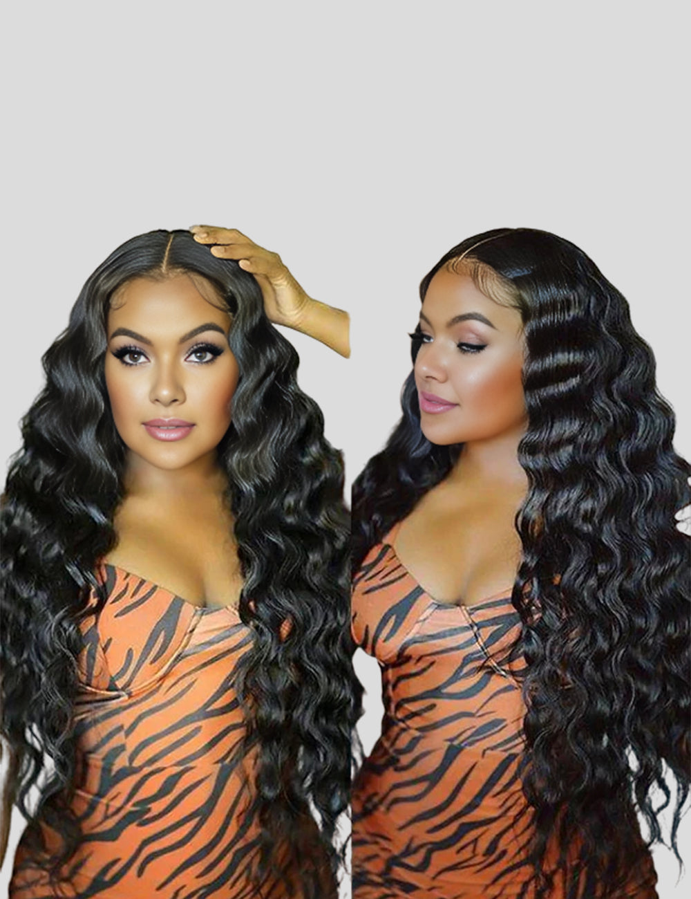 Long HD Undetectable 32" 34" 36" 38" 40" Glueless Human Hair Wigs, 180% Density 13x4 Straight Body Wave Loose Deep Wave Curly Lace Front Wig-2