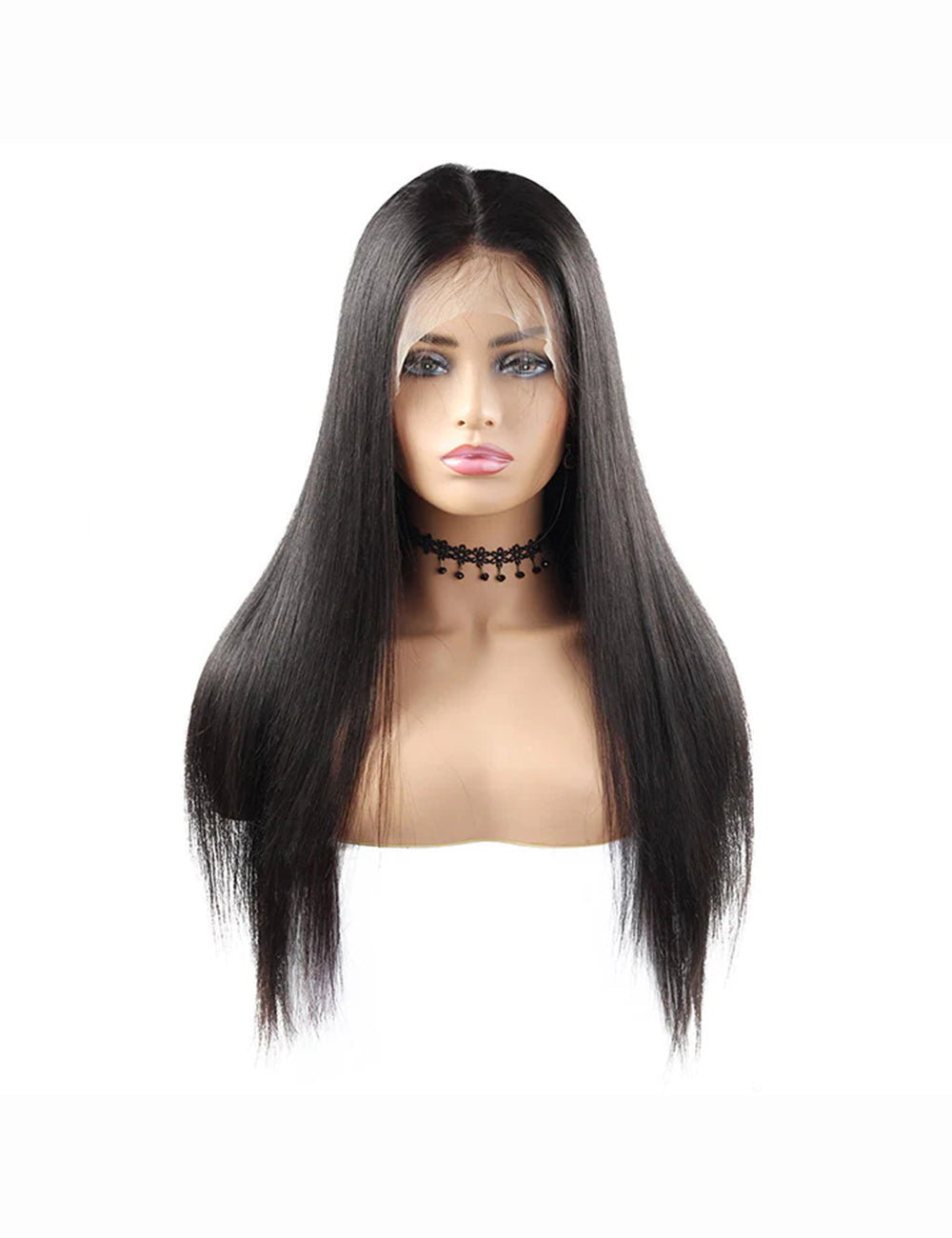 Malaysian 360 Lace Front Straight Pre-Plucked Virgin Human Hair Wigs-1