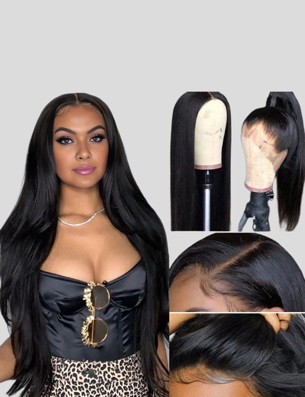Malaysian 360 Lace Front Straight Pre-Plucked Virgin Human Hair Wigs