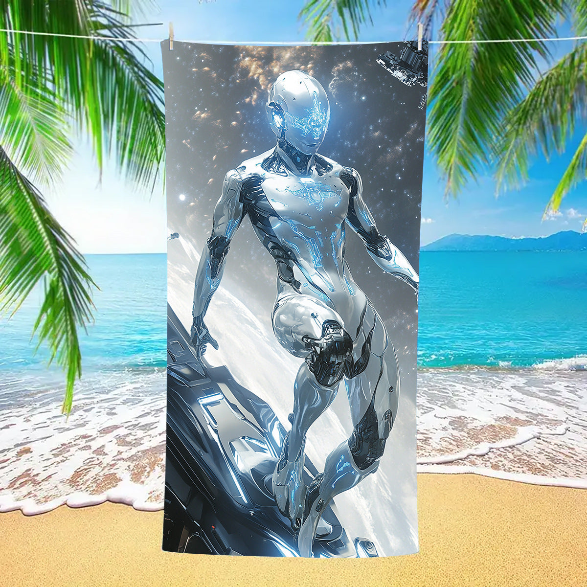 Mecha_Warrior_Double-Faced_Fleece_Beach_Towel_PRUSES_3
