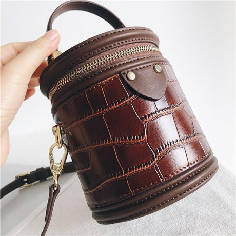 MintLeatherCrocPrintedZipperMiniBuckleBag_yy_3