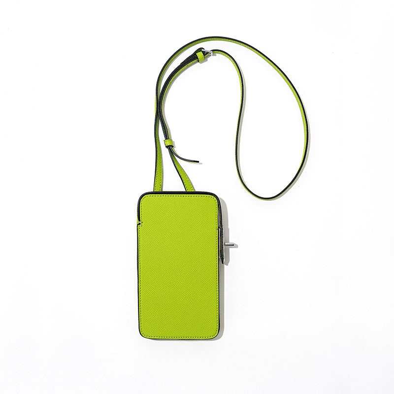 Neon_Green_Leather_Crossbody_Square_Mobile_Phone_Ba