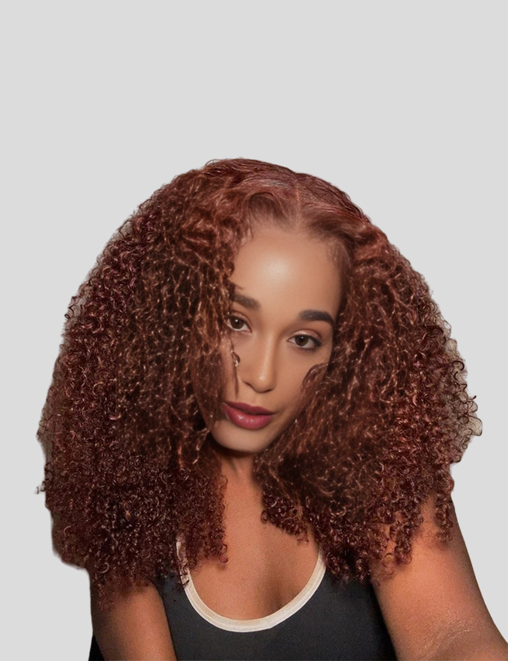 Reddish Brown Auburn #33 Curly Wear Go Glueless Wigs Invisible Knots HD Lace Human Hair Wigs