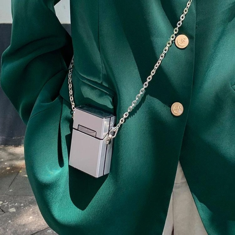 Silver Mini Crossbody Chain Bag Metal Coin Bags-1