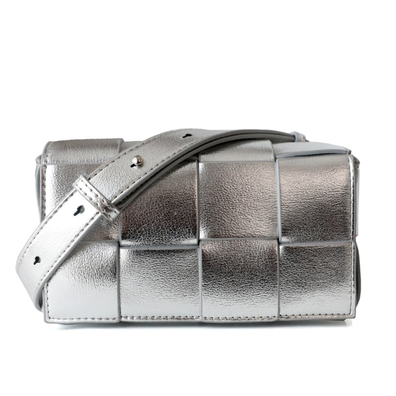 Silver_Woven_Leather_Flap_Bag_Fanny_Pack_1