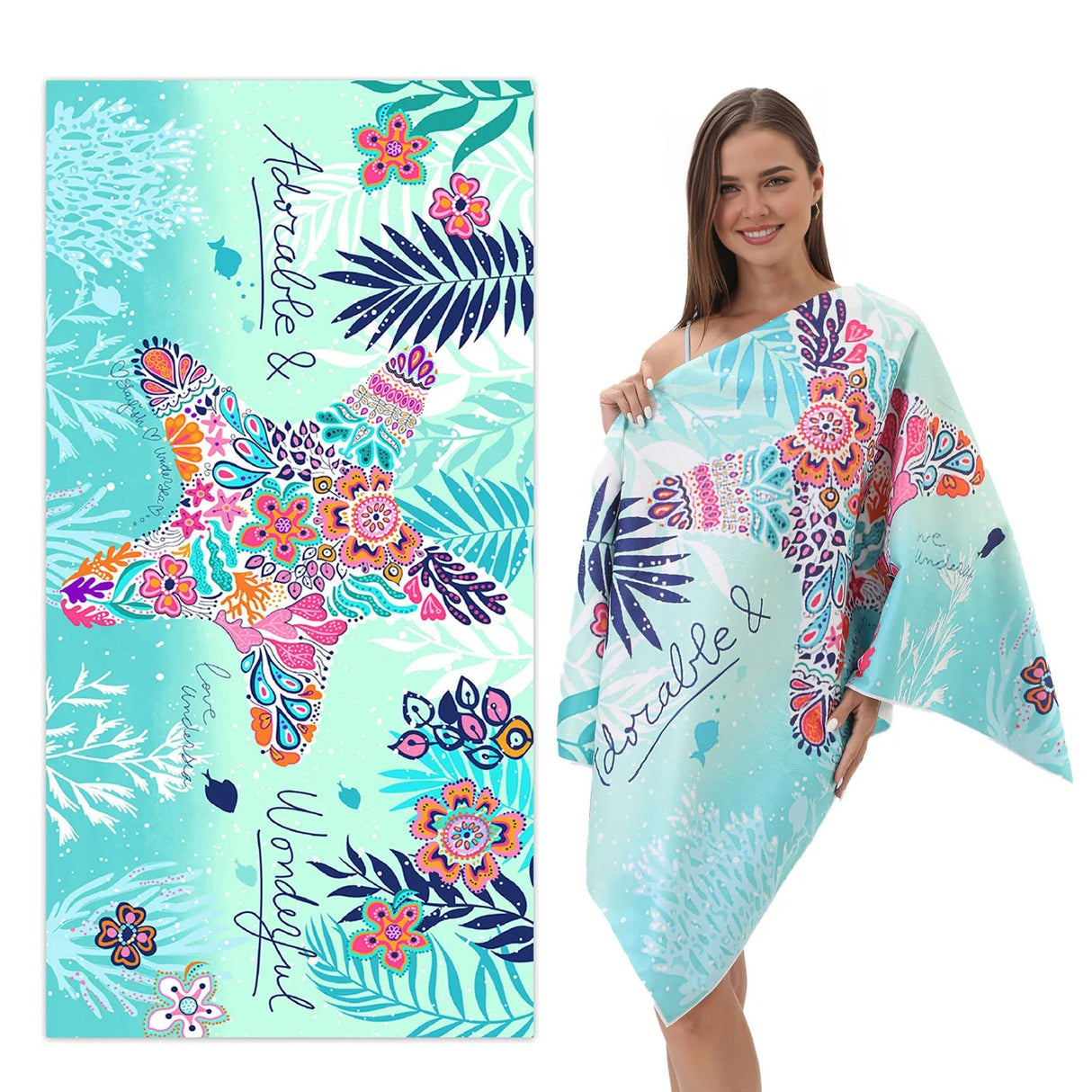 Starfish Quick-dry Bath Towel Printed Beach Towel | PRUSES-2