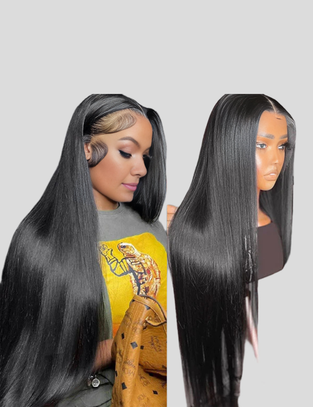 Straight Lace Front Wig 13x4 Frontal Wigs With Baby Hair 250% Density Human Hair Wigs-1