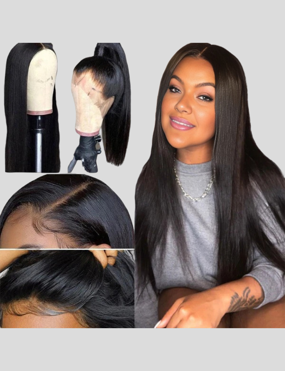 Straight Lace Front Wigs Brazilian Human Hair Wigs 13x4 HD Lace Frontal Wig With Baby Hair-1