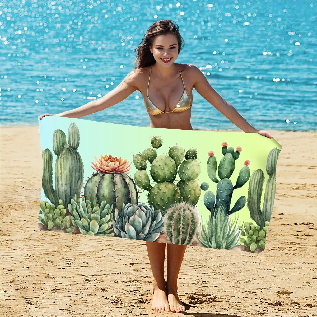 Summer_Cactus_Print_Double-Faced_Fleece_Beach_Towel_PRUSES_1