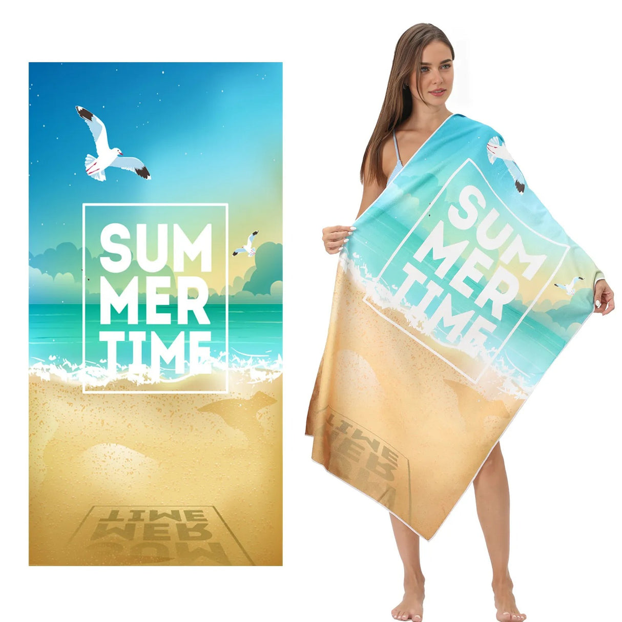 Summer Time Seagull Beach Towel | PRUSES-1