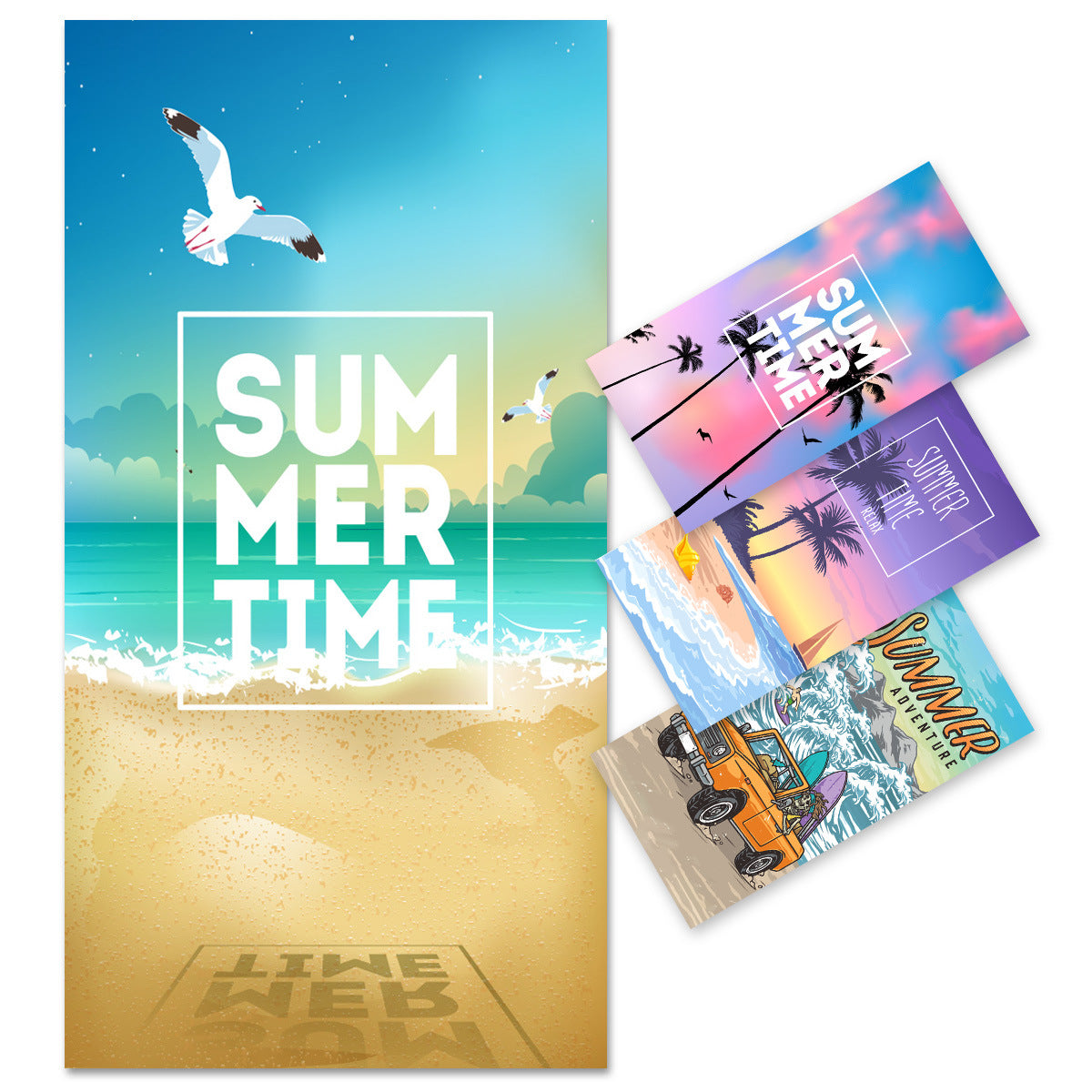Summer Time Seagull Beach Towel | PRUSES-2