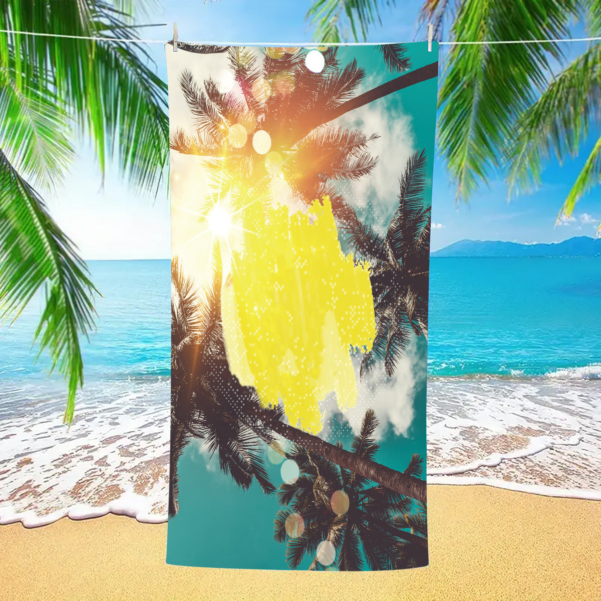 Sunshine Pattern Double-Faced Fleece Beach Towel | PRUSES