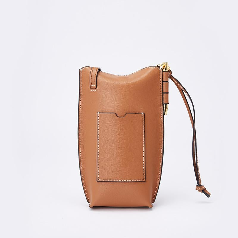 Tan Retro Cell Phone Bags Crossbody Wallet Purses