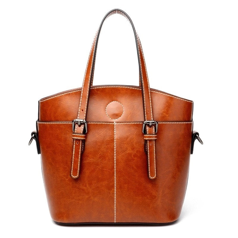 Tan Vintage Fashion Leather Handbag | PRUSES