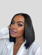 Wear Go Invisible Knots Glueless Wigs Short Straight Bob Wig 5x5 Lace Closure Pre Cut Wigs