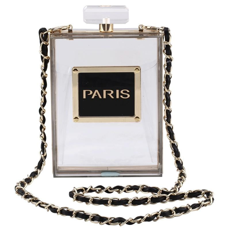 White Lace Perfume Bottle Shape Crossbody Cute Purses Chain Bags