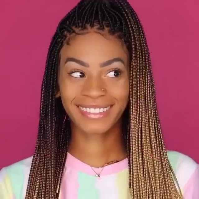 Women Gradient Golden Braided Wig