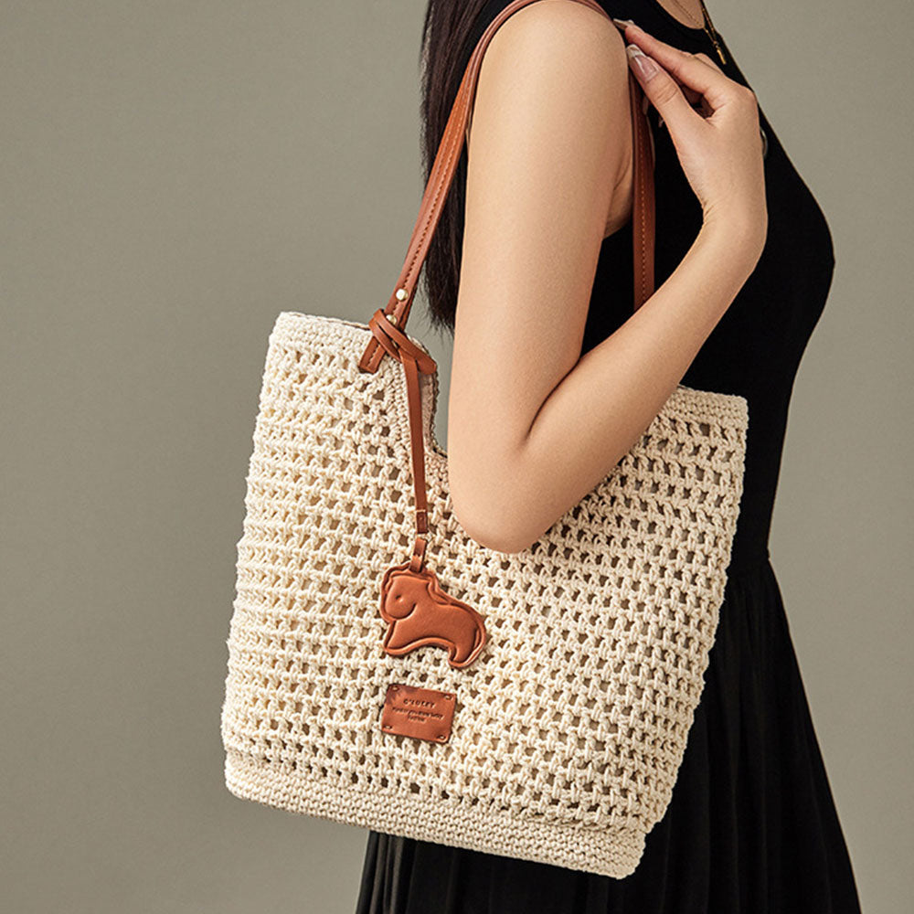 Women Hand-Woven Beach Tote Bag | PRUSES-2