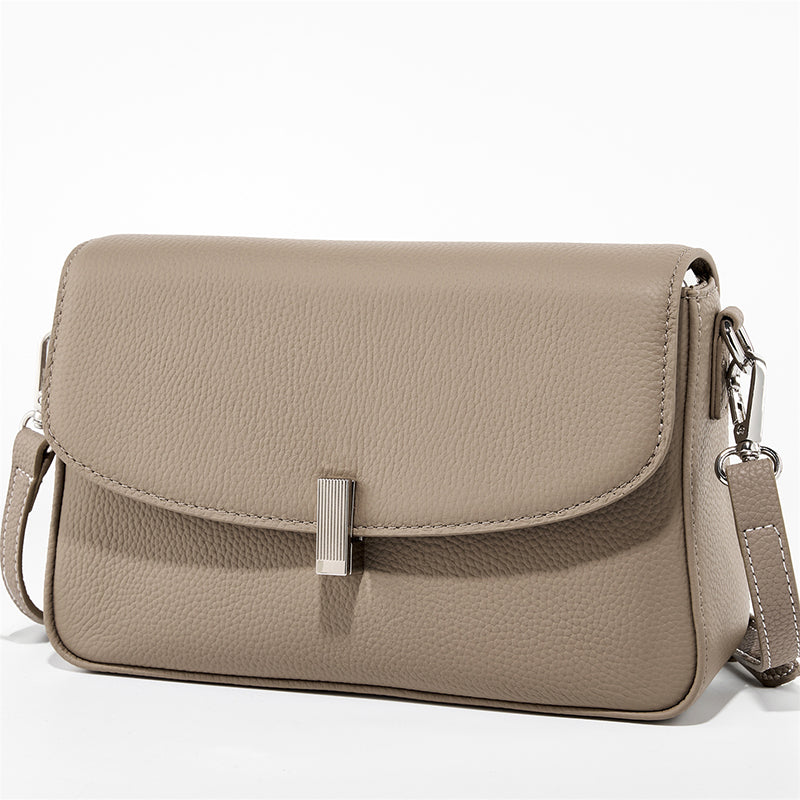Women gray Genuine Leather Crossbody Bags Square