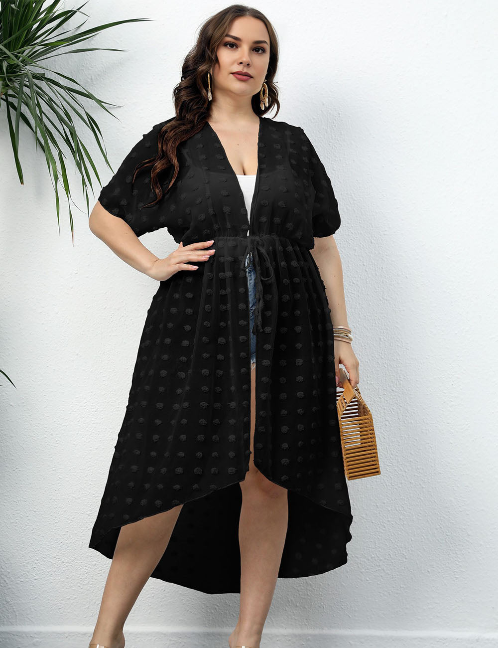 Women_Plus_Size_3D_Polka_Dot_Chiffon_Cover_Up_7