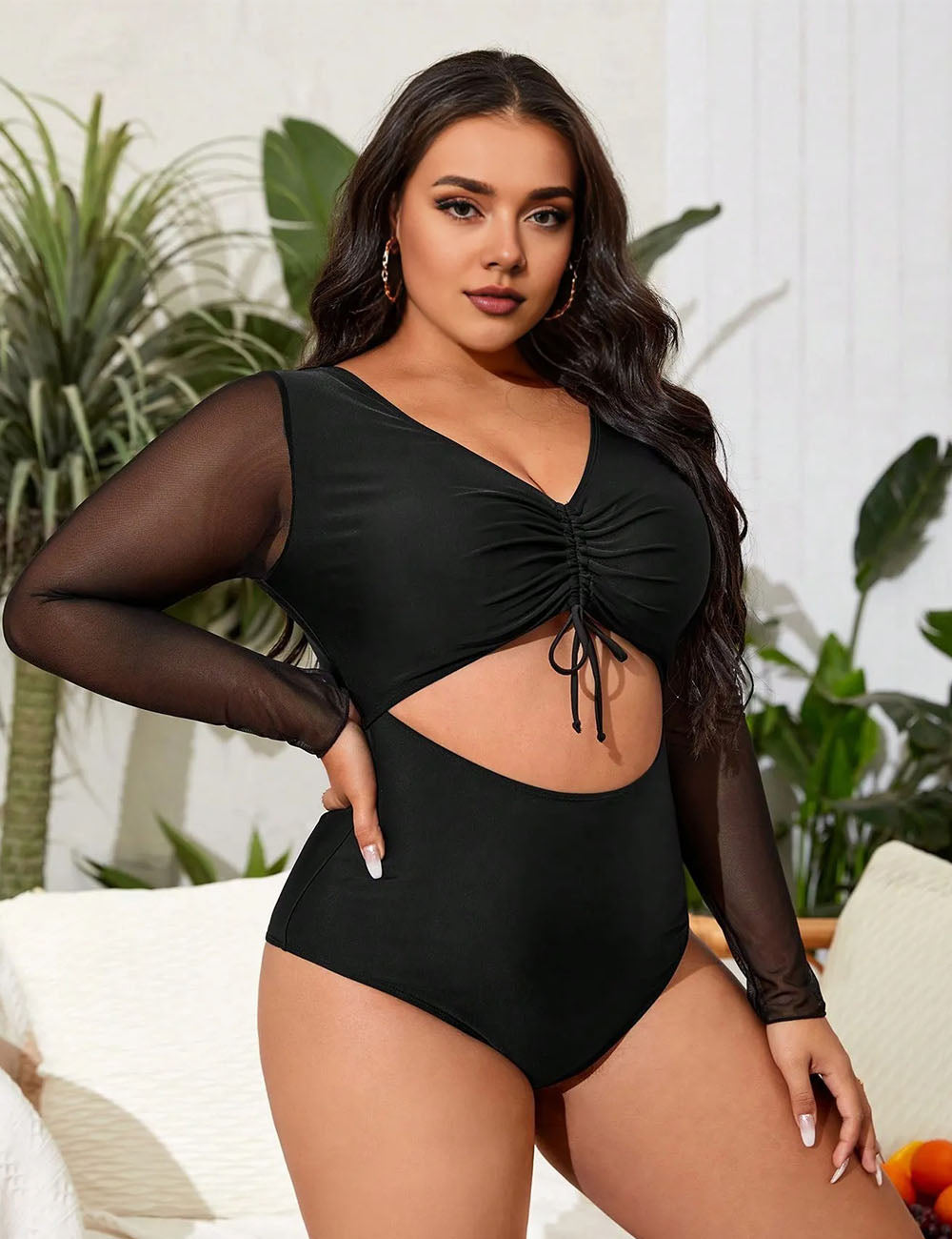 Women_Plus_Size_Black_Mesh_Sleeve_Cut_Out_One-Piece_Swimsuit_4