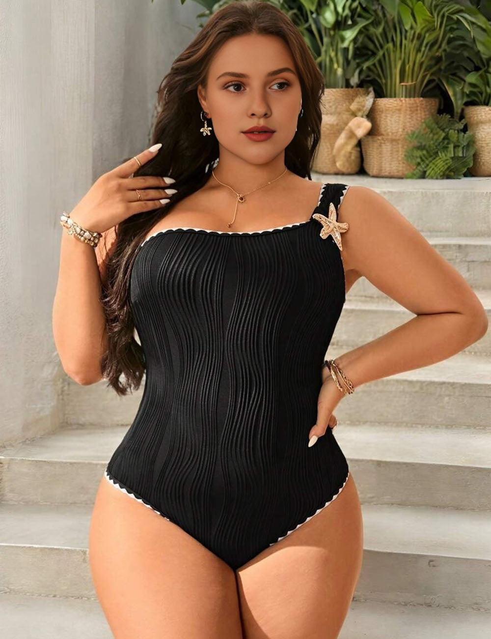 Women_Plus_Size_Black_One_Shoulder_One-Piece_Swimsuit_5